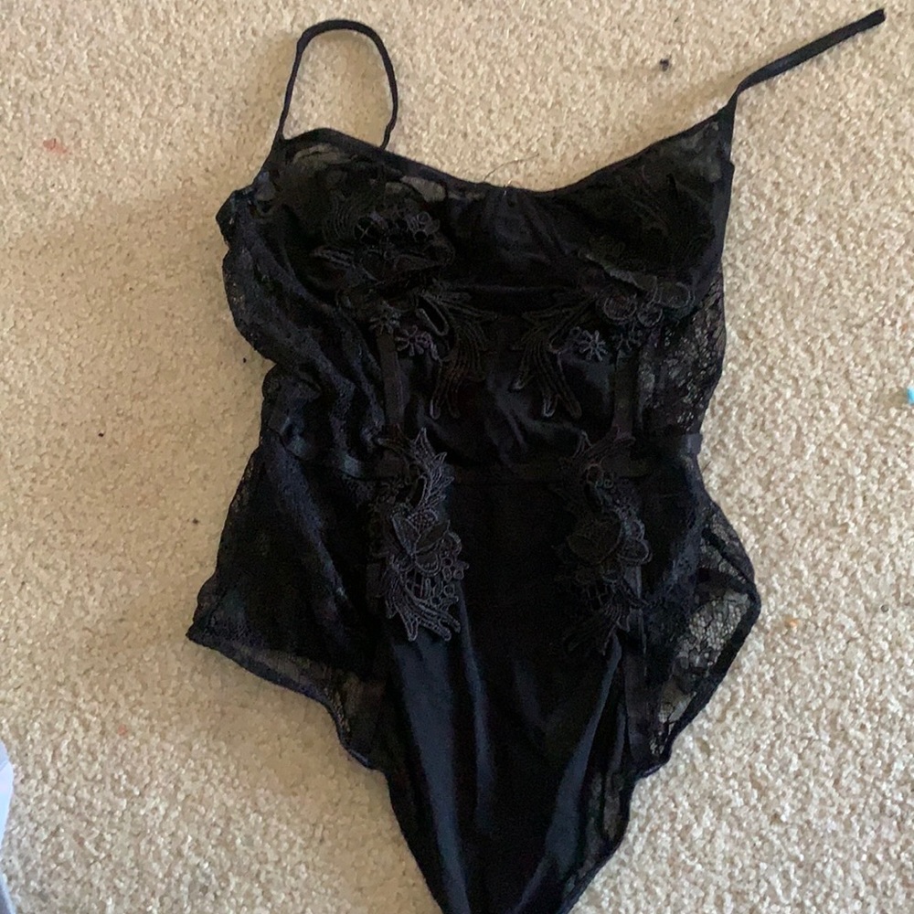 Black lingerie body suit